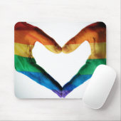 Tapis De Souris Mains peintes comme coeur d'arc-en-ciel (Avec souris)