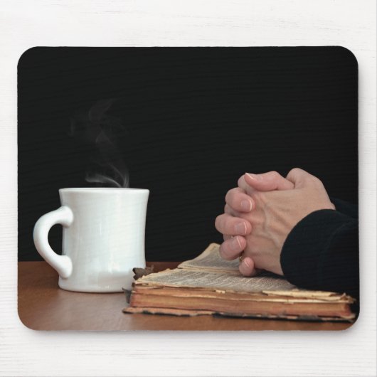 Tapis De Souris Mains sur la vieille Bible (Devant)