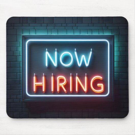 Tapis De Souris Maintenant Embaucher Neon Connexion Brick (Devant)