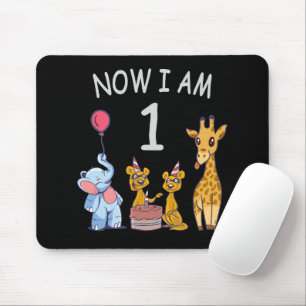 Tapis De Souris Maintenant j'ai 1 an 1er anniversaire au Zoo