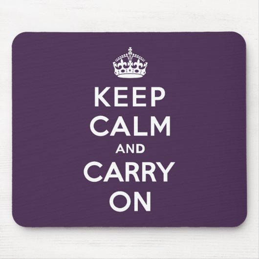 Tapis De Souris Maintenez calme et continuez le pourpre de (Devant)