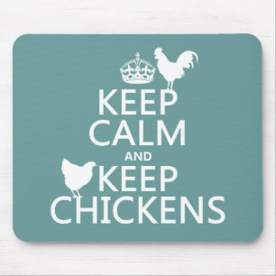 Tapis De Souris Maintenez calme et gardez les poulets (toute