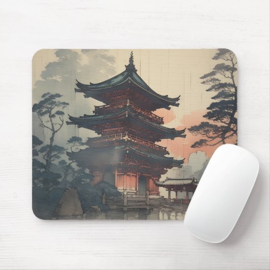 Tapis De Souris Maison asiatique Bois (Avec souris)