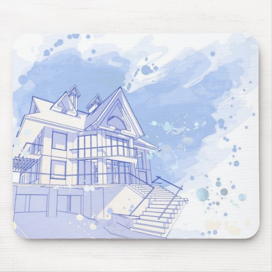 Tapis De Souris maison : aspiration d'aquarelle (Devant)