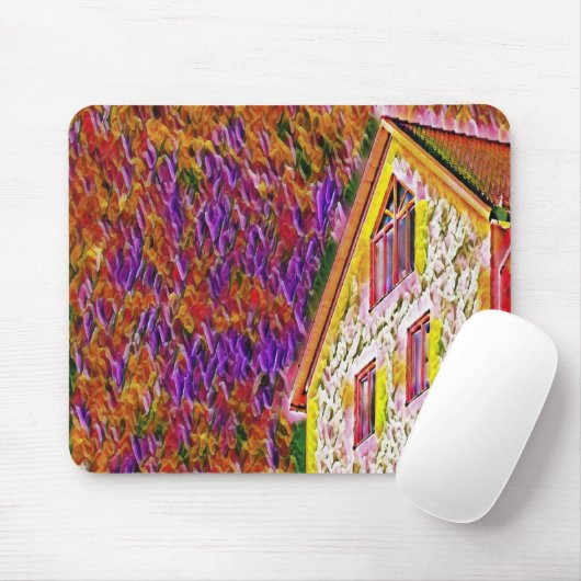Tapis De Souris Maison colorée texturée (Avec souris)