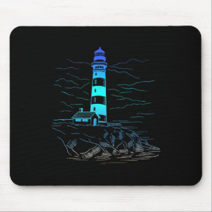 Tapis De Souris Maison de bord de mer phare Voile Vie Mer Bateau d