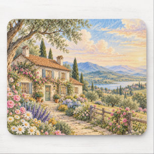 Tapis De Souris Maison de campagne de rêve dans le jardin   Crayon