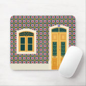 Tapis De Souris Maison de Lisbonne avec tuiles (Avec souris)