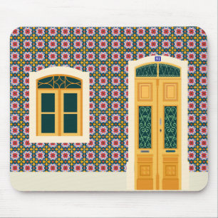 Tapis De Souris Maison de Lisbonne avec tuiles
