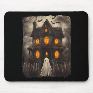 Tapis De Souris Maison Hantée Fantôme Vintage Épouvantable Hallowe