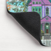 Tapis De Souris Maison victorienne violette Citrouilles Wagon Fall (Coin)
