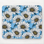 Tapis De Souris Maisonnettes, fleurs sauvages sur bleu (Devant)