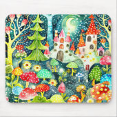 Tapis De Souris Maisons de fées et champignons (Devant)