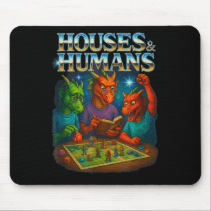 Tapis De Souris Maisons Et Humains Drôle Jeu De Rôle De Jeu Gamers