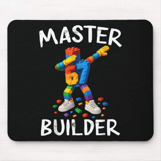 Tapis De Souris Maître Constructeur Dabbing 67 Mème Blocs de Const (Devant)