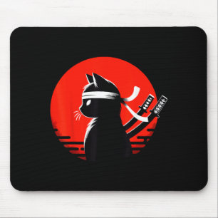 Tapis De Souris Maître de combat Kitty Jiu-Jitsu Ninja et arts mar