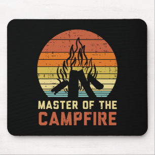 Tapis De Souris Maître du feu de camp Coucher de soleil Rétro Feu