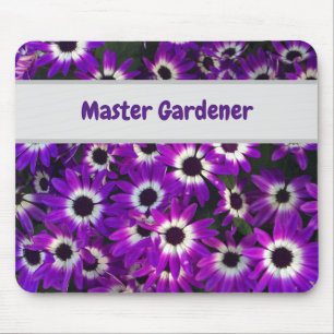 Tapis De Souris Maître jardiner Fleurs de Photo Florale Violet