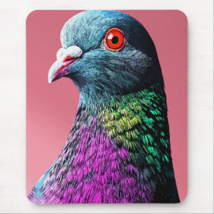 Tapis De Souris Majesté Royale de Pigeon Portrait Réaliste et Viva