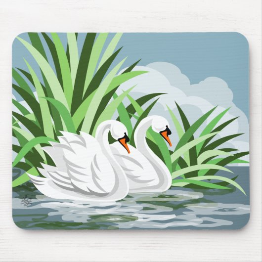 Tapis De Souris Majestic White Swan Pair (Devant)