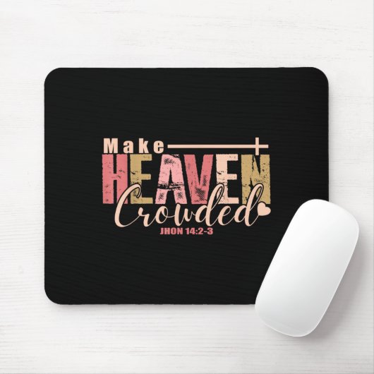 Tapis De Souris Make Heaven Crowded Cross - Minimalist Christian R (Avec souris)