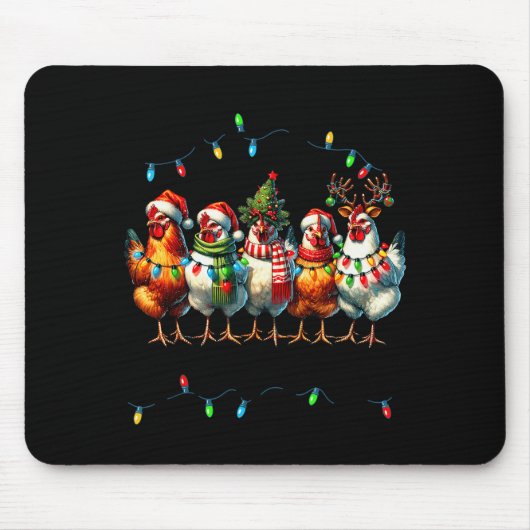 Tapis De Souris Making A List Chicken It Twice Christmas Xmas Chic (Devant)