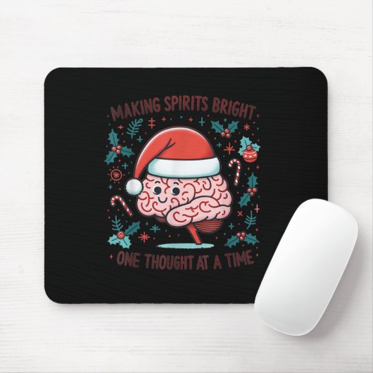 Tapis De Souris Making Srits Bright Funny Brain Christmas Mental H (Avec souris)