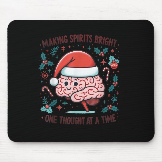 Tapis De Souris Making Srits Bright Funny Brain Christmas Mental H (Devant)