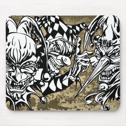 Tapis De Souris Mal, clowns effrayants (Devant)