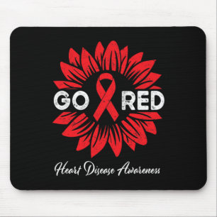 Tapis De Souris Maladie Tournesol Go Red Heart Maladie Sensibilisa
