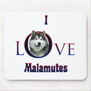 Tapis De Souris Malamute d'Alaska I Love