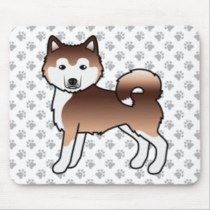Tapis De Souris Malamute d'Alaska rouge chien de dessin animé mign