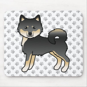 Tapis De Souris Malamute Noir Et Tan Alaskan Maigre Chien Caricatu