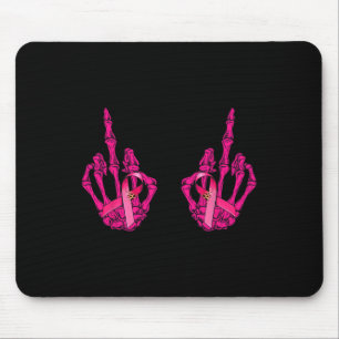 Tapis De Souris Malédiction du doigt moyen Mot Cancer du sein Bris