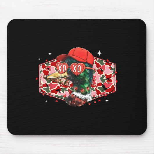 Tapis De Souris Mallard Duck Camouflage Happy Valentine's Day Hunt (Devant)
