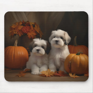 Tapis De Souris Malti tzu chiot Autumn Delight Citrouille