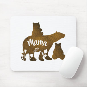 Tapis De Souris Mama Bear avec 2 Cubs Maman de deux