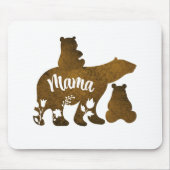 Tapis De Souris Mama Bear avec 2 Cubs Maman de deux (Devant)