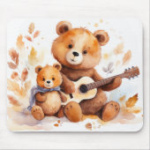 Tapis De Souris Mama Bear et Cub avec guitare (Devant)