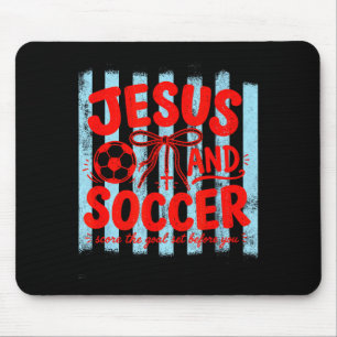 Tapis De Souris Maman amoureuse de Jésus et de football foi religi