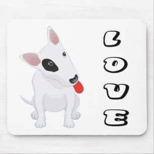 Tapis De Souris Maman Bull Terrier Mignonne Papa Chien Amoureux de