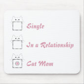 Tapis De Souris Maman Chat Chat Mignon Blanc & Rose (Devant)