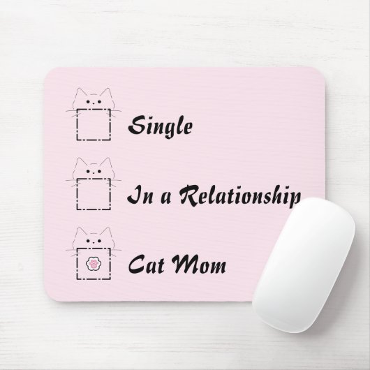 Tapis De Souris Maman Chat Chat Mignon Rose (Avec souris)