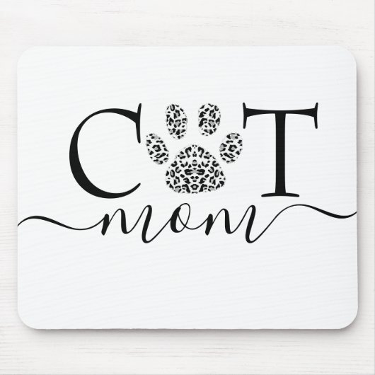 Tapis De Souris Maman chat empreinte de patte (Devant)