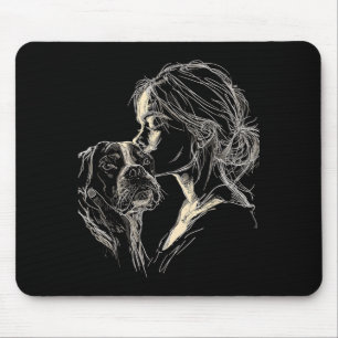 Tapis De Souris Maman chien boxer adorable amoureux de chien boxer