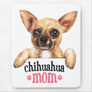 Tapis de souris Maman Chien Chihuahua Aquarelle Ch
