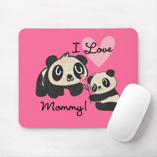 Tapis De Souris Maman d'amour des pandas I (Avec souris)