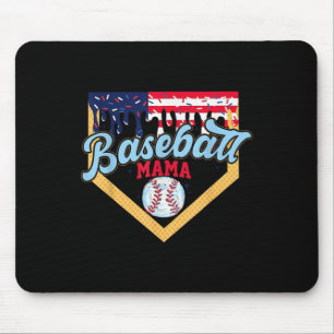 Tapis De Souris Maman de baseball du 4 juillet Crème glacée qui co