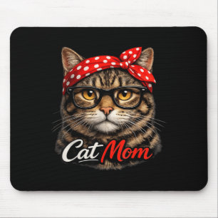 Tapis De Souris Maman de chat drôle Amoureux de chat mignon Fête d