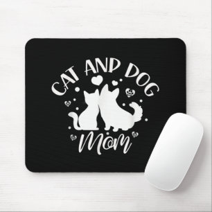 Tapis De Souris Maman de chat et de chien Fille amoureuse Chiens C